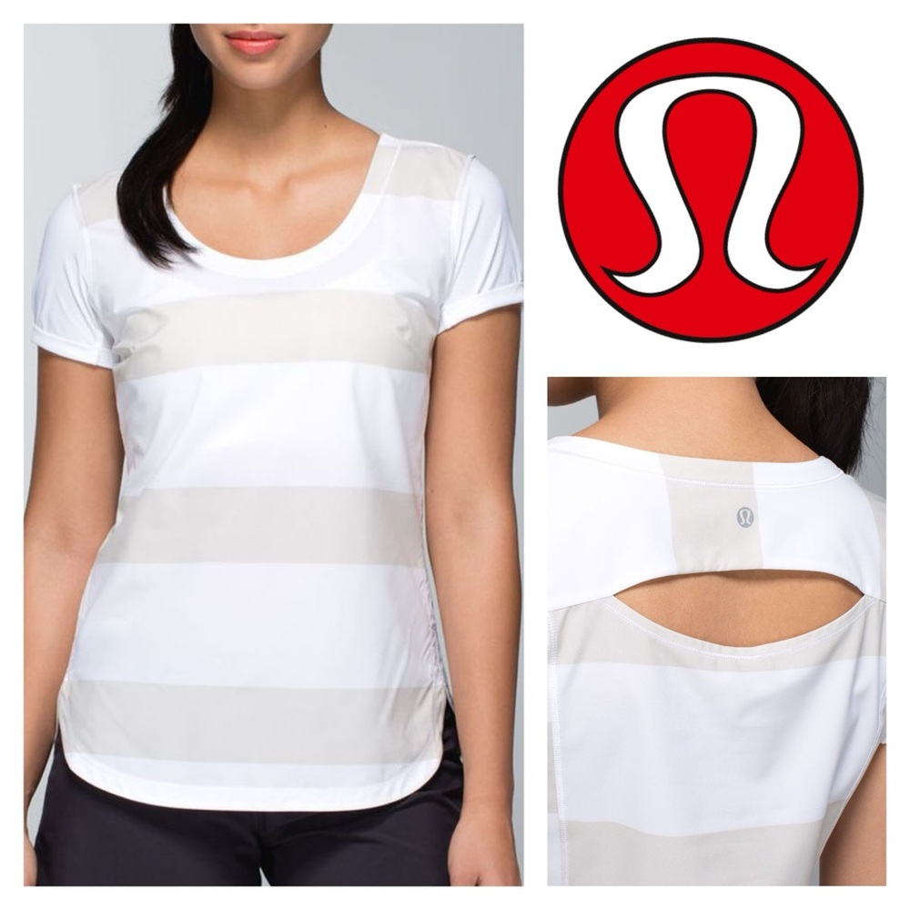 Lululemon Lightened Up SS Stripe Large Medium